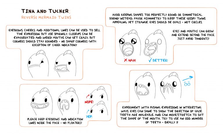 Tina and Tucker expression sheet